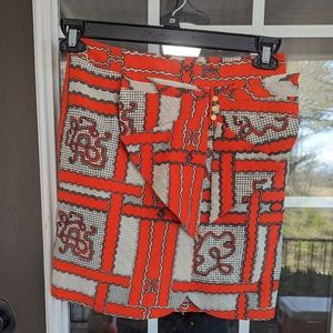 Stylish Red and Black Patterned Women's Skirt